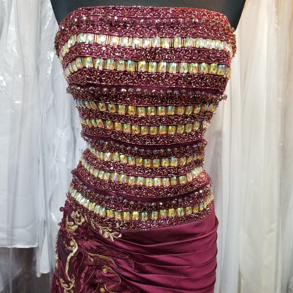 Couture Beaded Mermaid Gown - Picture 2 of 6